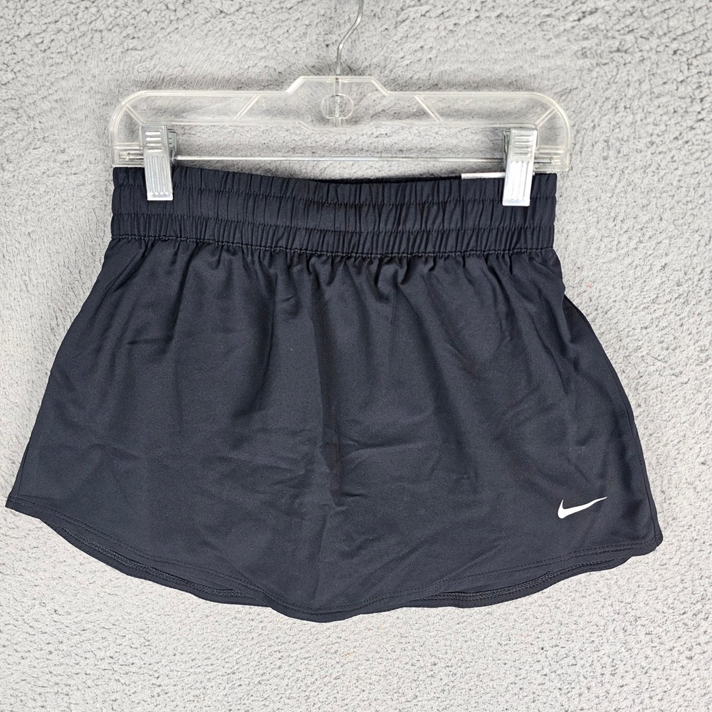 Nike Skort Girls M Black Nike One Loose Fit Athletic Skirt with Shorts